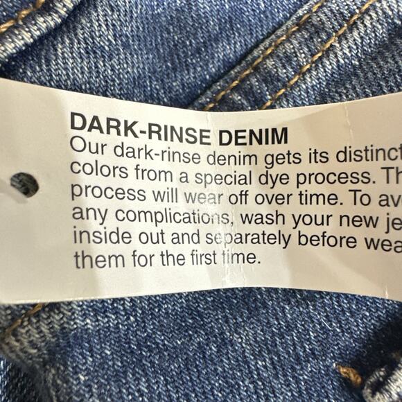 Arizona Jean Co. Hi- Rise Cuffed Cut Off Denim Shorts 9 Dark Blue distressed {70 - Picture 10 of 10